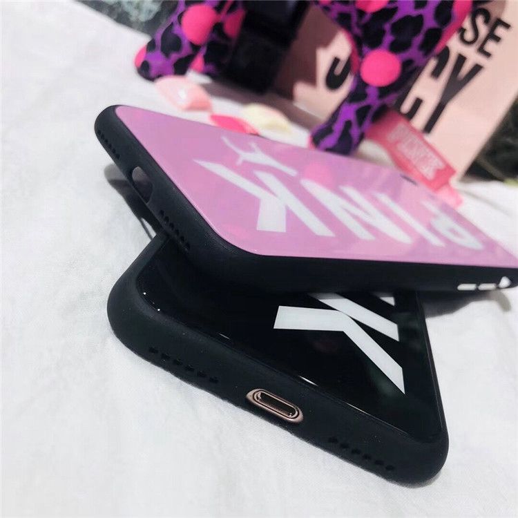 Pink Falling Resistance Girly Glass Tempered Phone Case