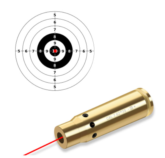 7.62*39mm Red Dot Laser Boresighter 650nm 6 Batteries Hunting Training