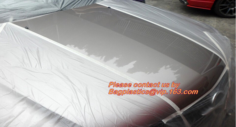 Pre-tapd paint masking film HDPE,Car paint repair masking film with tape, Hot sell masking film with adhesive tape, PAC