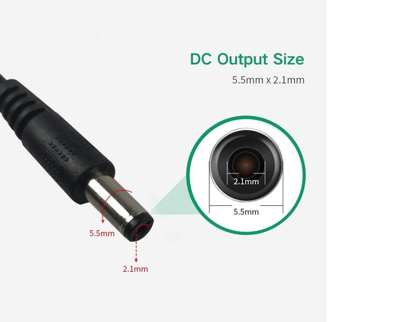 PVC Insulation Car Cigarette Lighter Cable 12V DC 5.5mm * 2.1mm Low Voltage