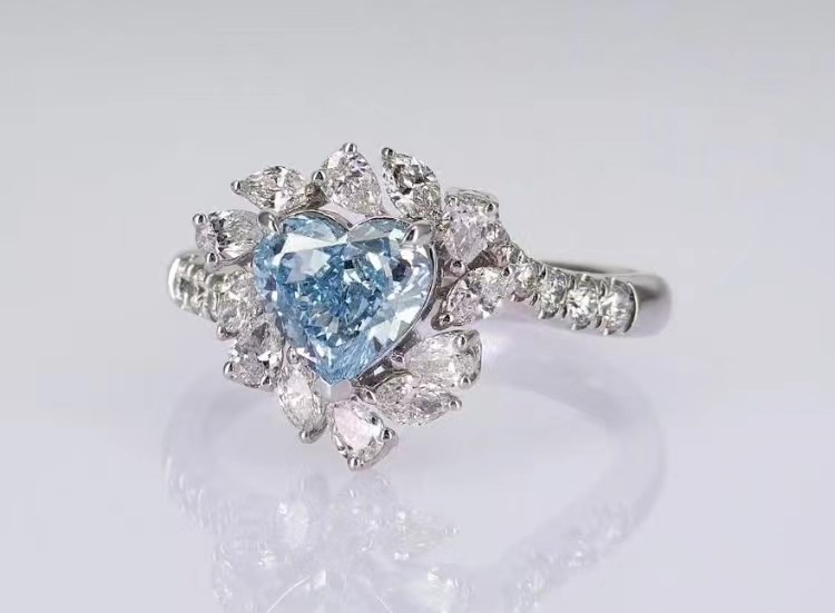 Lab Diamond Jewelry engagement ring wedding ring blue heart diamond loose synthetic diamonds