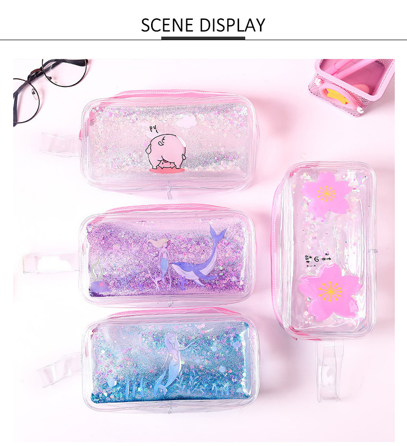 Quicksand Effect Travel Portable PVC Clear Cosmetic Bag