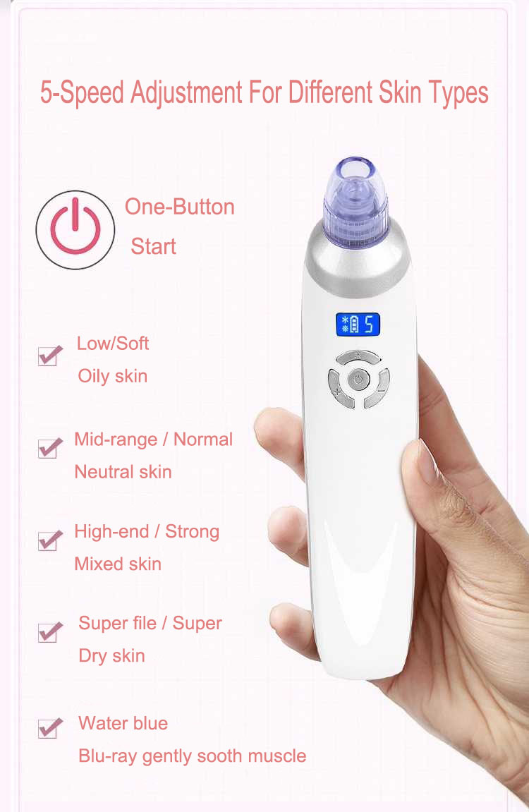 Eco Friendly Electric Blackhead Remover Vacuum Pore Cleaner Device For Home Use