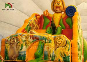 China Colorful Inflatable Dry Slide Jungle Wild Animal Digital Printed on sale