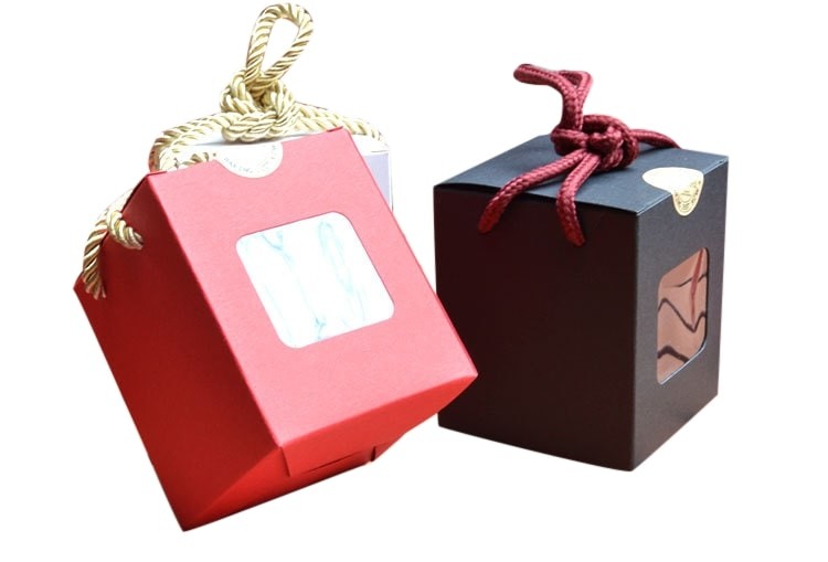 Christmas Gifts Cardboard Box With Handles CMYK PMS With Window