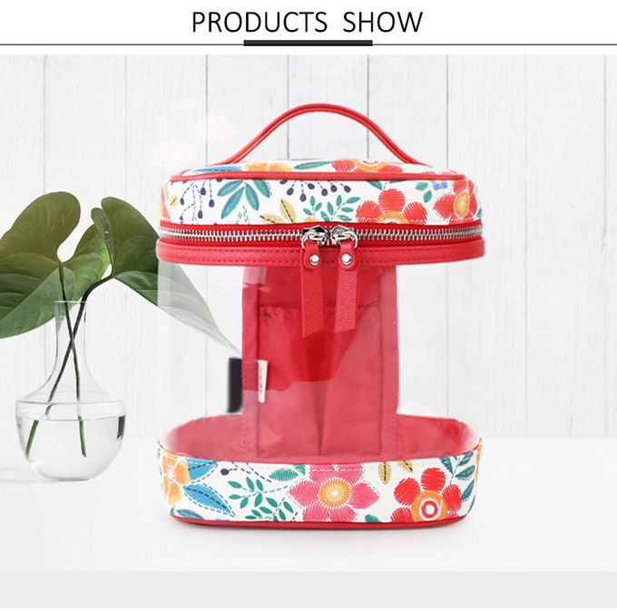 Professional Customized Transparent PVC Toiletry Bag Cosmetic With Mirror