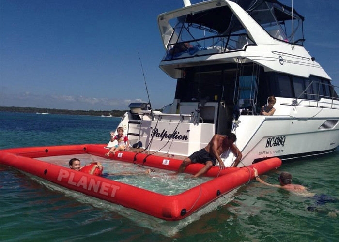 Custom Size Color Leisure Floating Ocean Inflatable Sea Jellyfish Swimming Pool With Net For Yacht/Boat