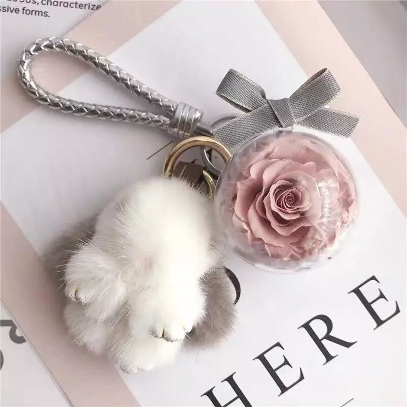 New Design Round Flowers Car Hanging Pendant Box Preserved Flower Christmas gift