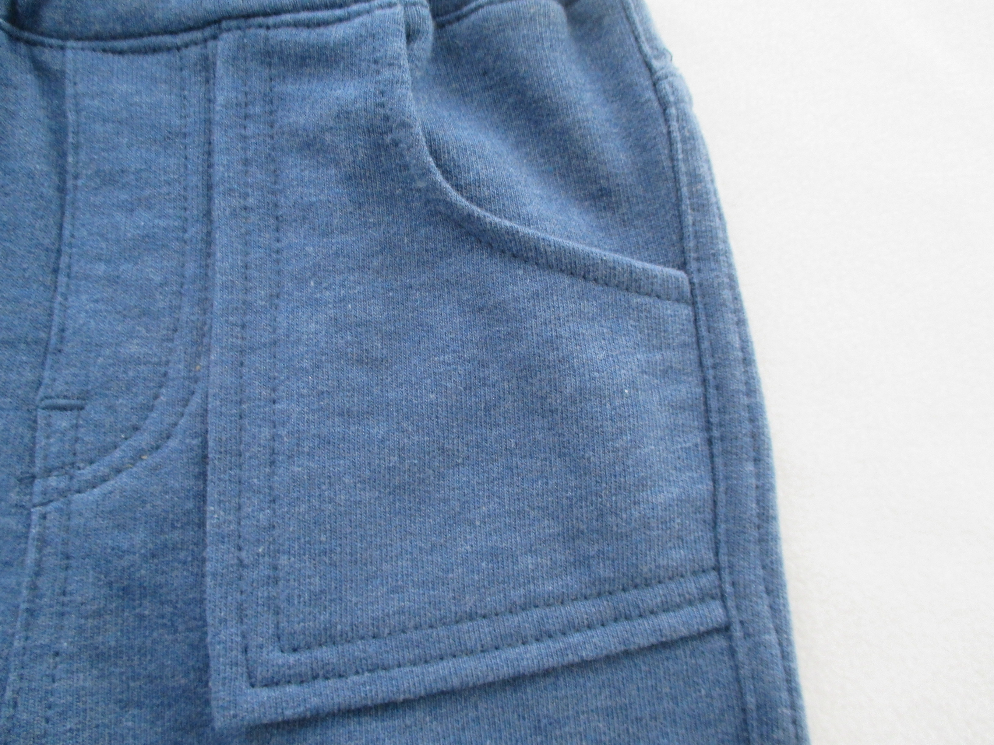 Cotton French Terry Baby Boy Dress Pants Pocket Fake Crotch