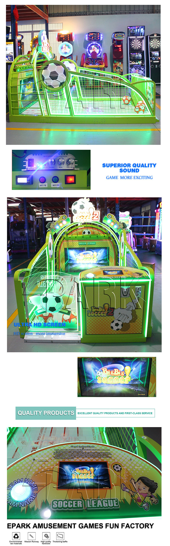 Coin Operated Football Shooing touch screen Video Arcade Game Machines