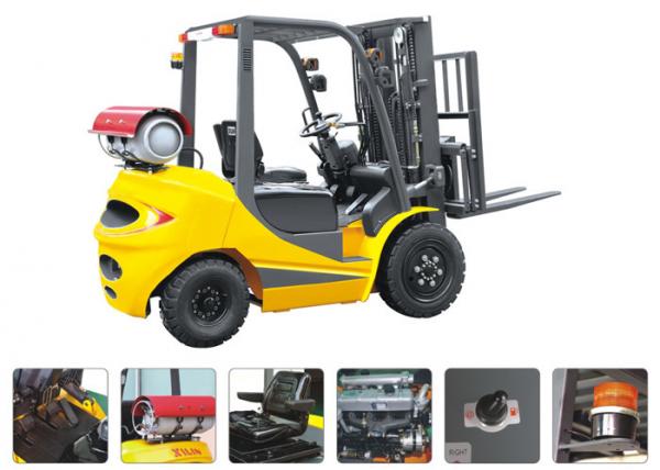 2 Ton Gasoline Powered Forklift LPG Dual Fuel 41kw 6000mm Lifting Height