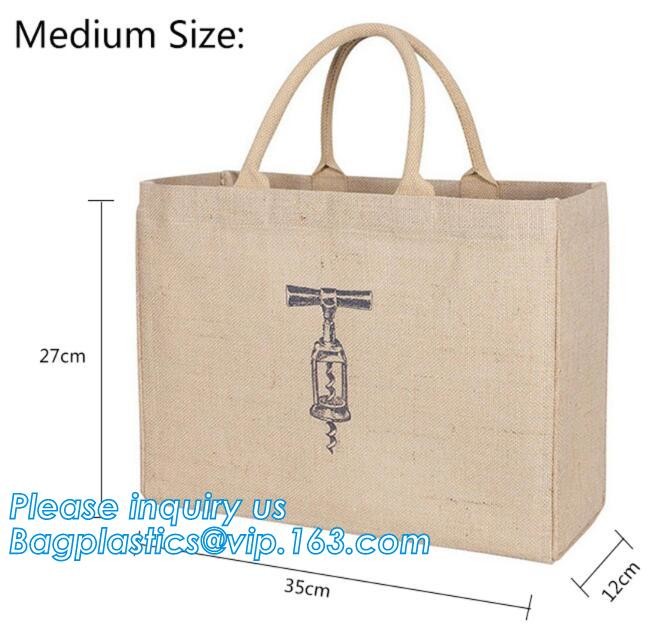 Multifunctional jute bag with low price,Natural Burlap Tote Bags Reusable Jute Bags with Full Gusset,shoulder strap plai
