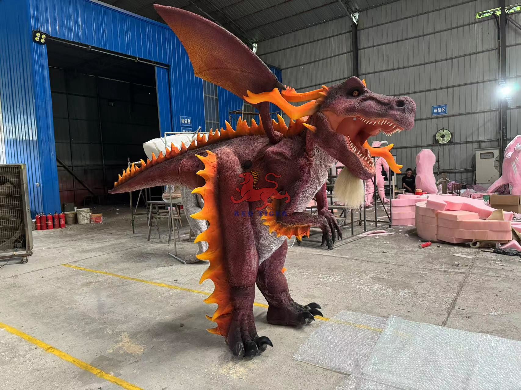 Theme Park Exhibitions Realistic Animatronic Dragon Costume 12 Months Warranty