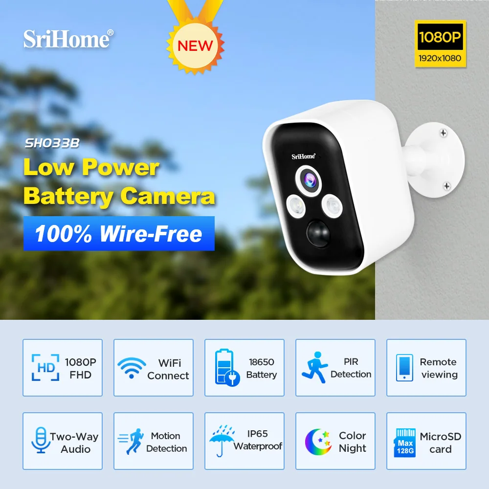 4MP HD Solar Battery Camera Long Standby 2-Way Audio PIR Night Vision Outdoor CCTV Mini Solar Battery Security Camera