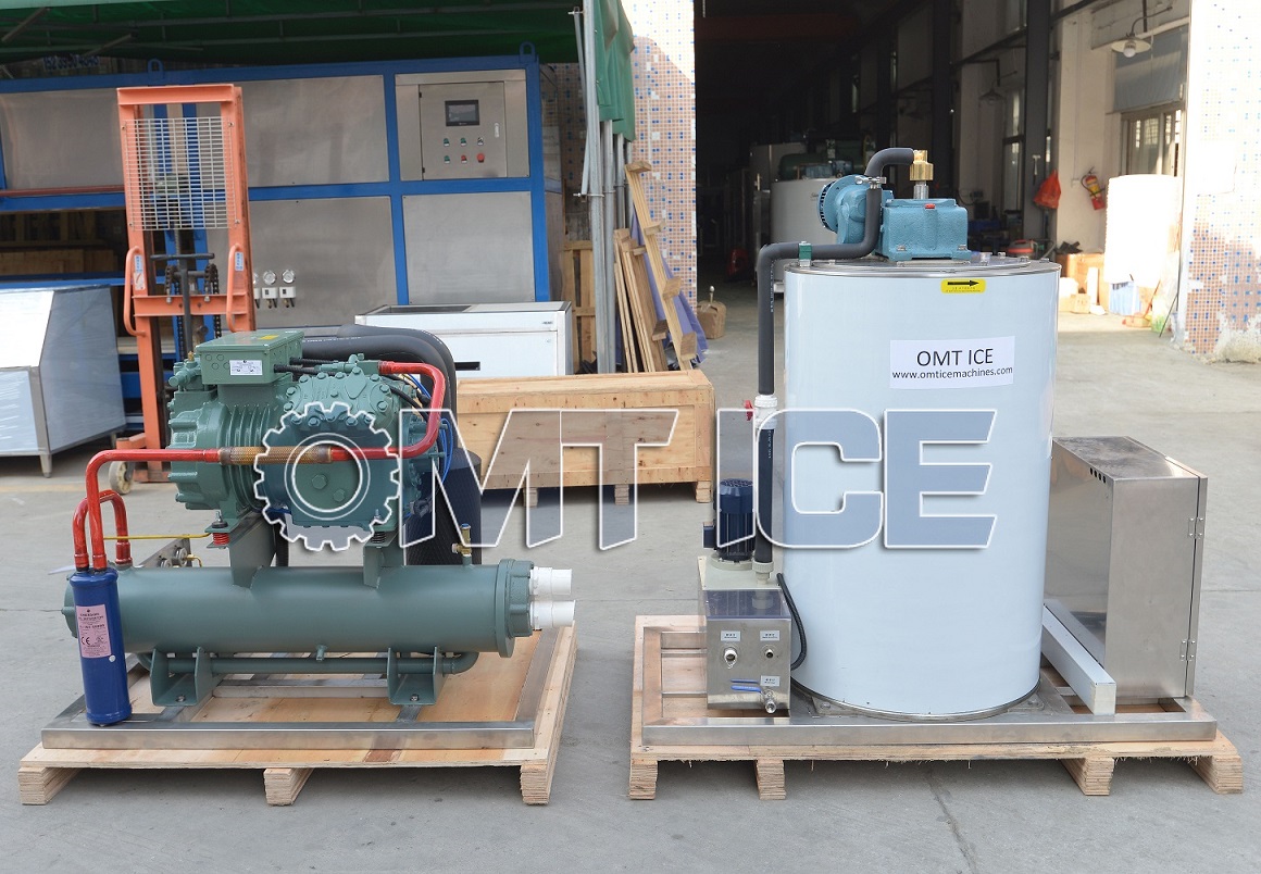 Refrigerant R404a Seawater Flake Ice Machine 380V 2 Ton Flake Ice Machine