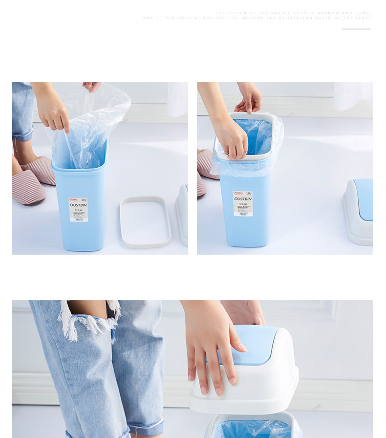 Home Office Bathroom Coloured Cute Plastic Dustbin