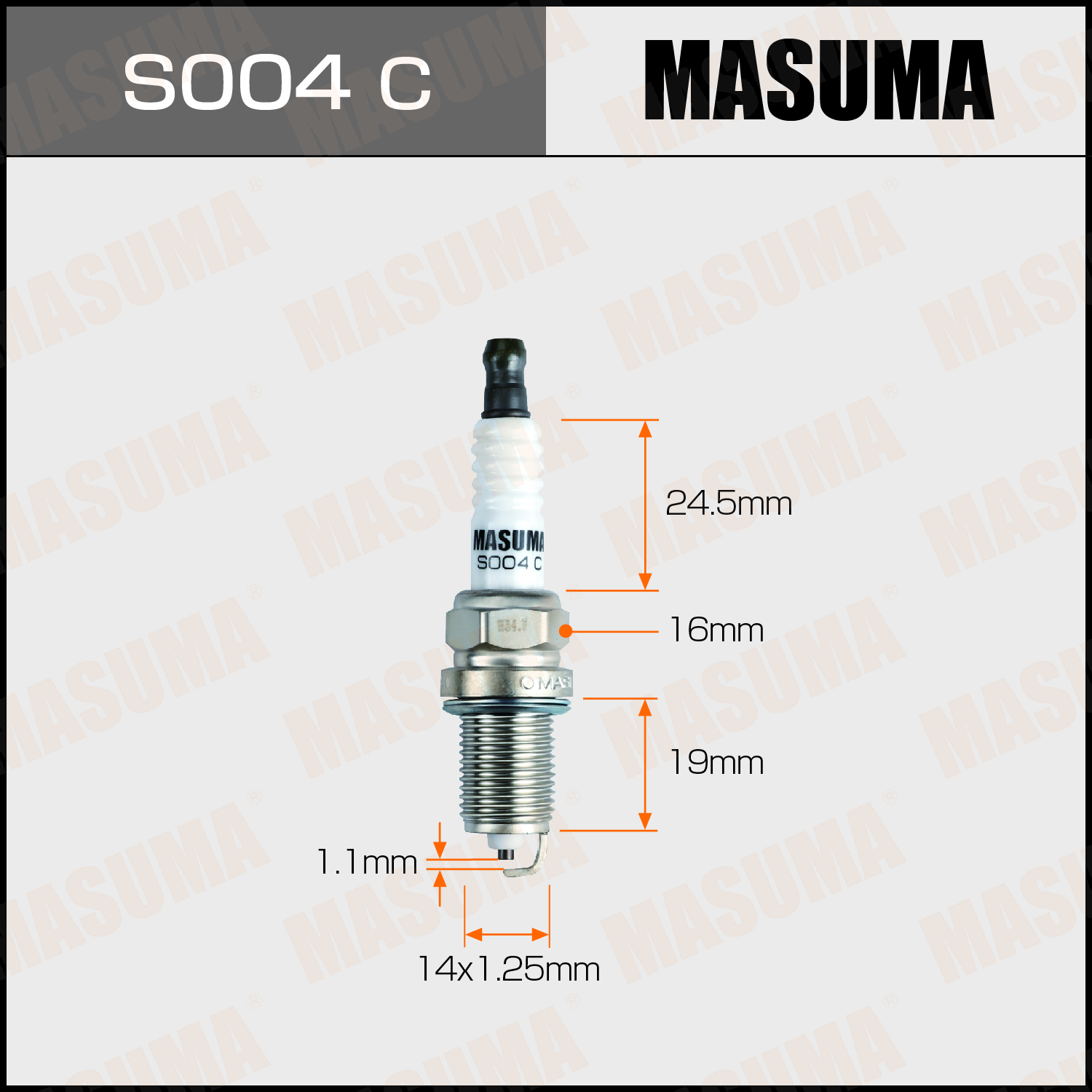 90098-66056 S004C MASUMA 90919-01165 Auto Engine Nickel Alloy Spark Plug for Toyota