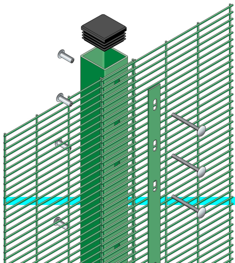 Clear Vu 358 Welded Mesh Security Fence Powder Coated Garden With Spike 2 X 2.5m