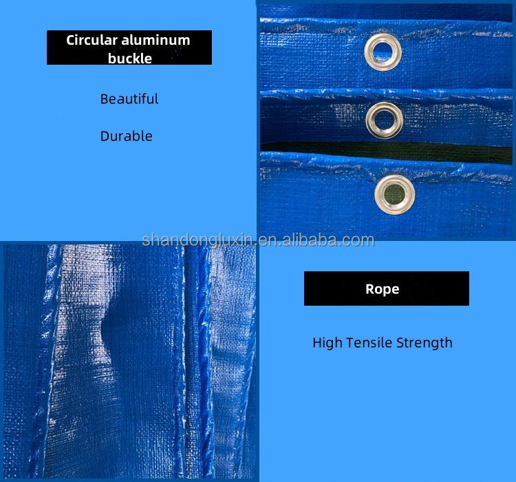 16*15-16*17 Density Blue PE Tarpaulin For Dustproof Tent Moisture Proof And Rainproof