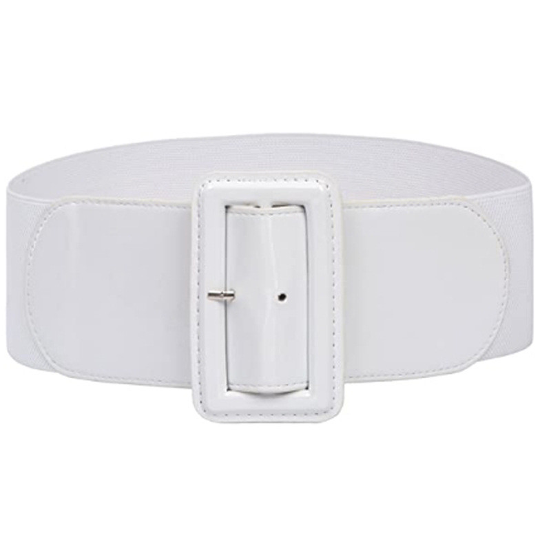 Pin Women Buckle Fabric Elastic Belt Vintage Leather Buckle Belt Cinch