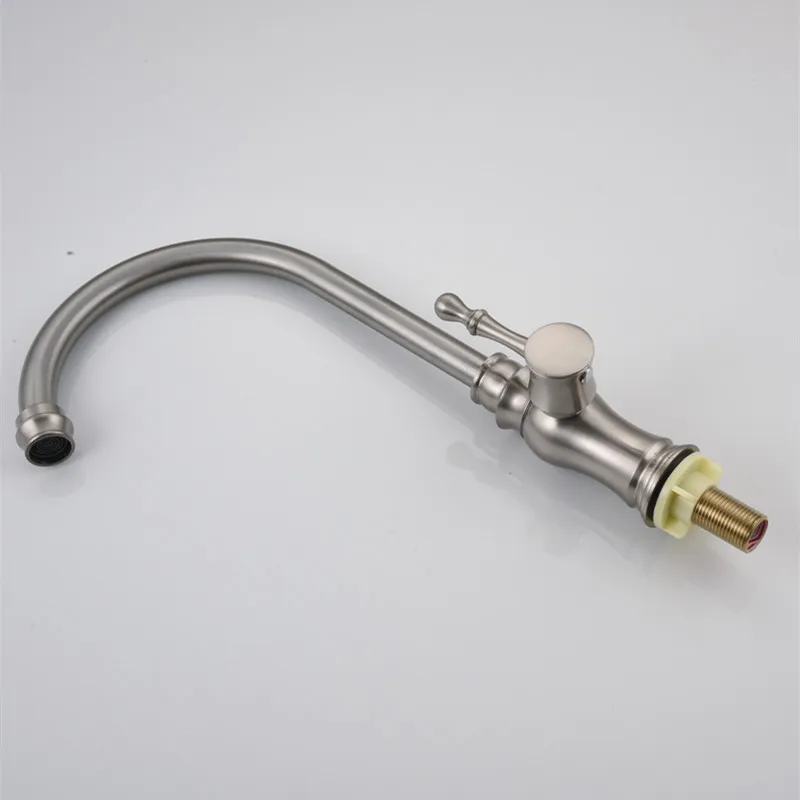 Modern Design Zinc Alloy Pull Out Down Silver Sink Kitchen Faucet Mixer Hot Cold Water Tap