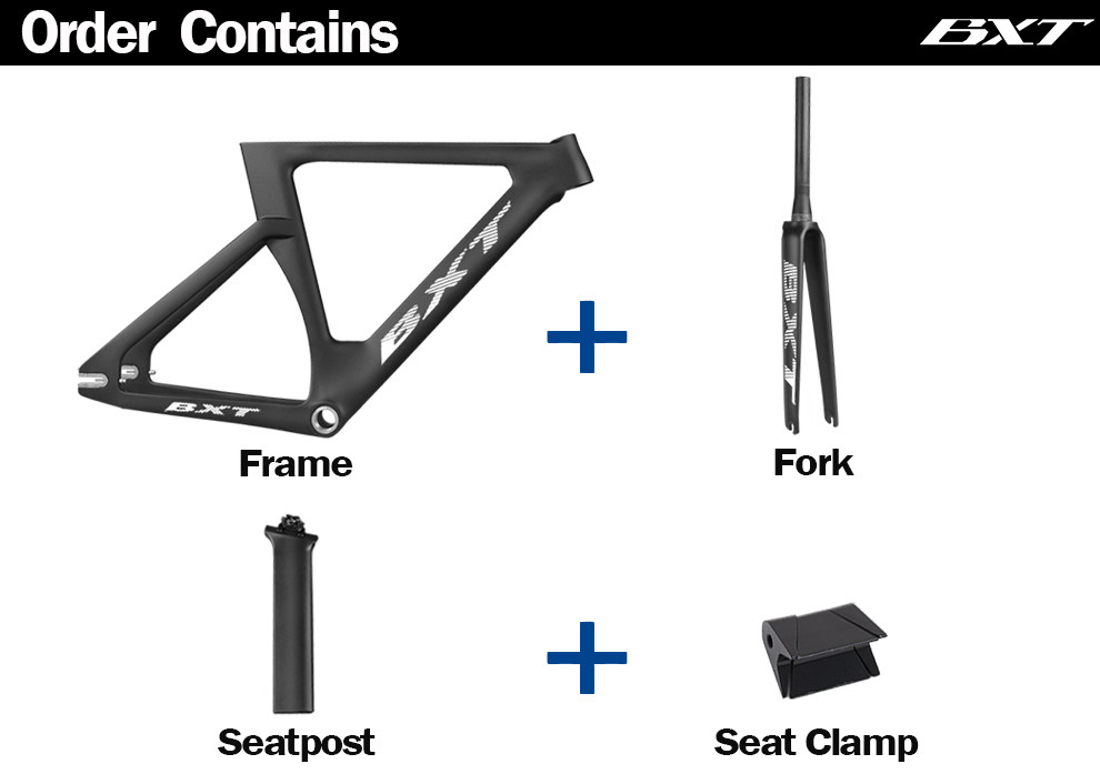 700C Full Carbon Track Bike Frame Bicycle Track Frameset Aero Shaping Black Matte