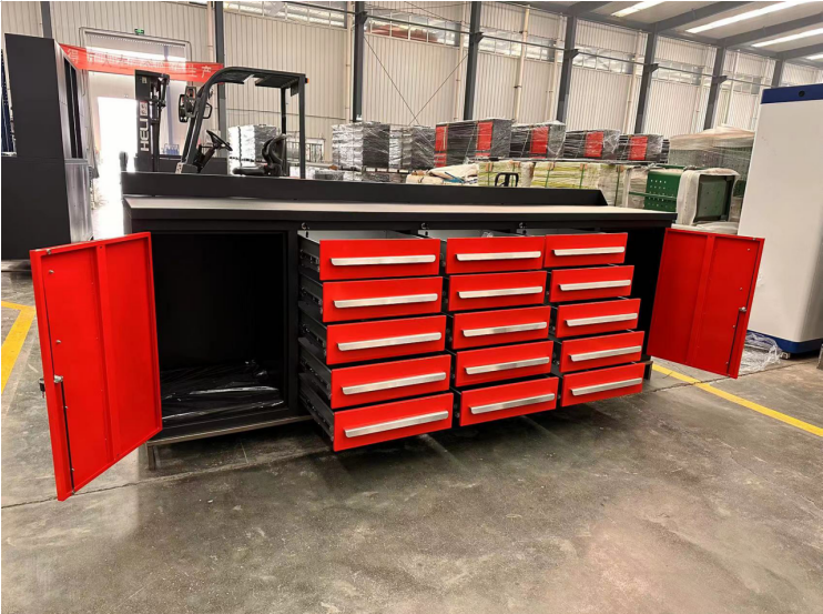 Optional Drawers and Tool Cabinet Included Cold Rolled Steel Workbench for Your Store