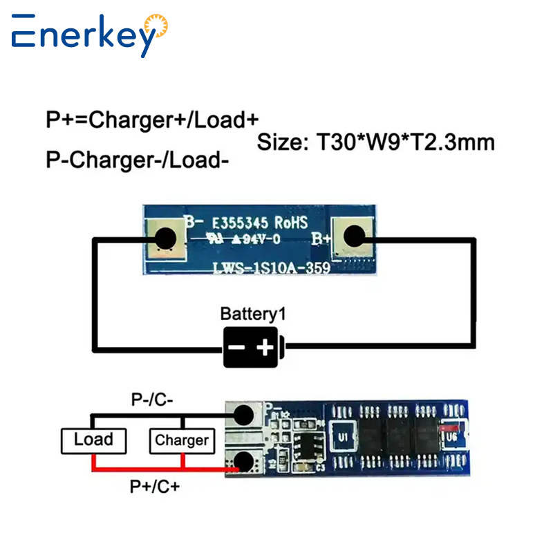 PCM 1S 10A BMS 3.7V Lithium Ion Lifepo4 Battery Circuit Board Green Overcharge Protection