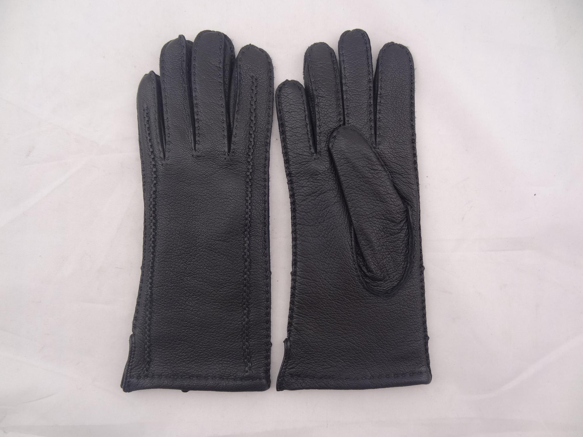 women winter warm deer leather gloves