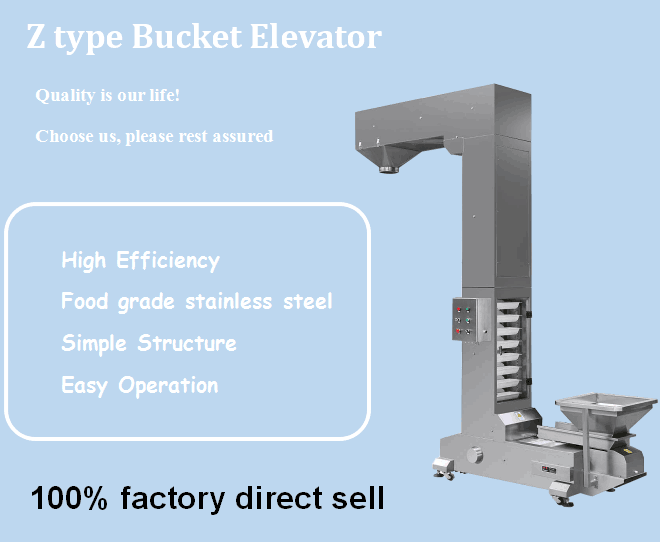 Packing Machine Z Type Bucket Elevator Conveyor In Food Processing Line
