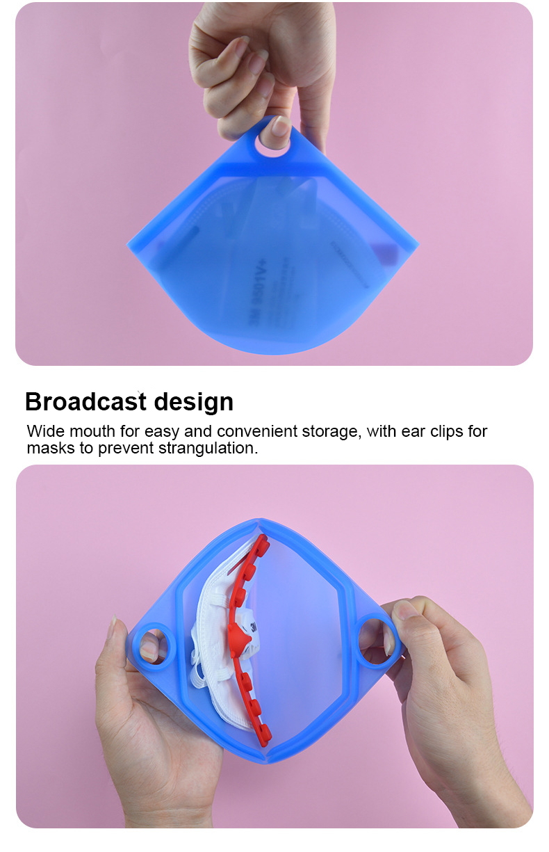 OEM ODM Supported Silicone Houseware N95 Mask Storage Case