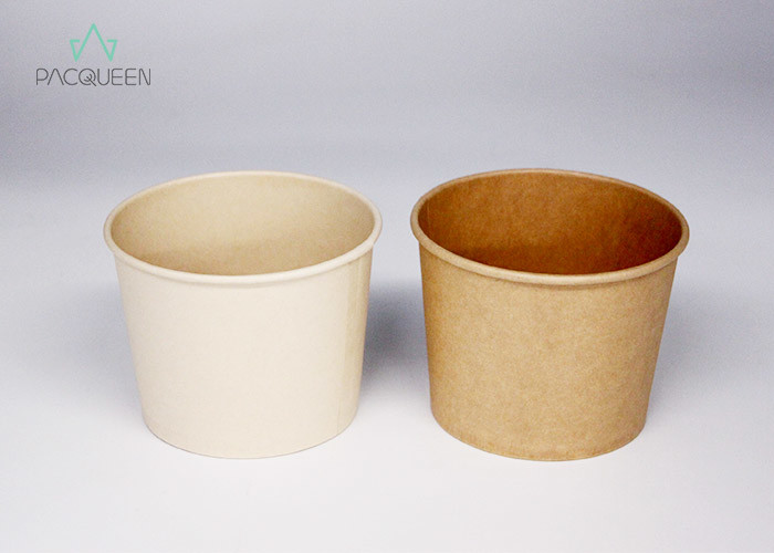 Bagasse Soup Bowls Paper Takeaway Containers 8oz - 32oz With PLA Lining