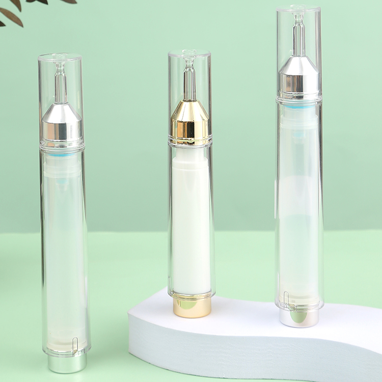 Plastic Syringe Airless Bottle 10ml 15ml Empty Airless Cosmetic Serum Pump Dispenser
