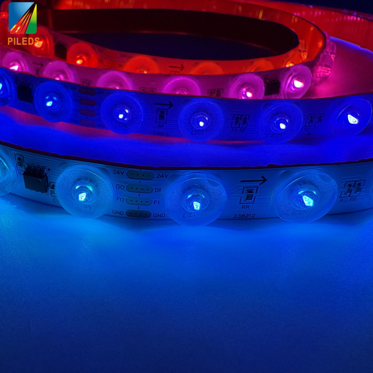 ARTNET Enhanced Magic RGB LED Strip 8 Segments with 48 Lights SPI Control Fresnel Type 12mm PCB Width Copper Body