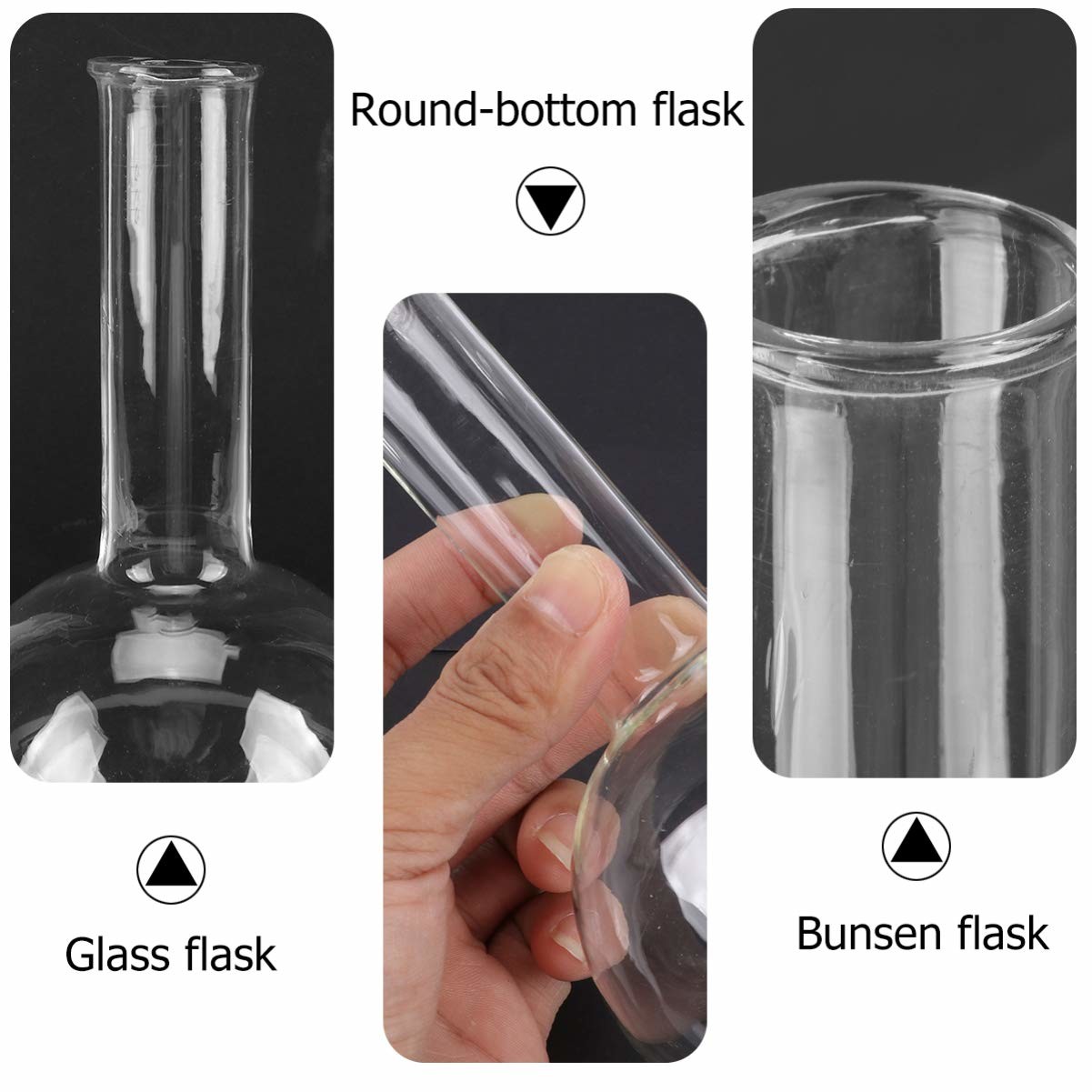 Plastic Flask Flat Bottom Boiling Flask Glass Flask Round-Bottom Flask Narrow Mouth Flask For Lab Scientific Class