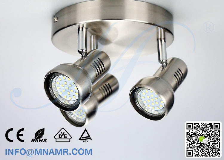 China Manufacturer 3 Outlets LED Shop Light Shop Decorative Lighting with 3x5W AC100-240V Replaceable LED Bulb Lamp GU10