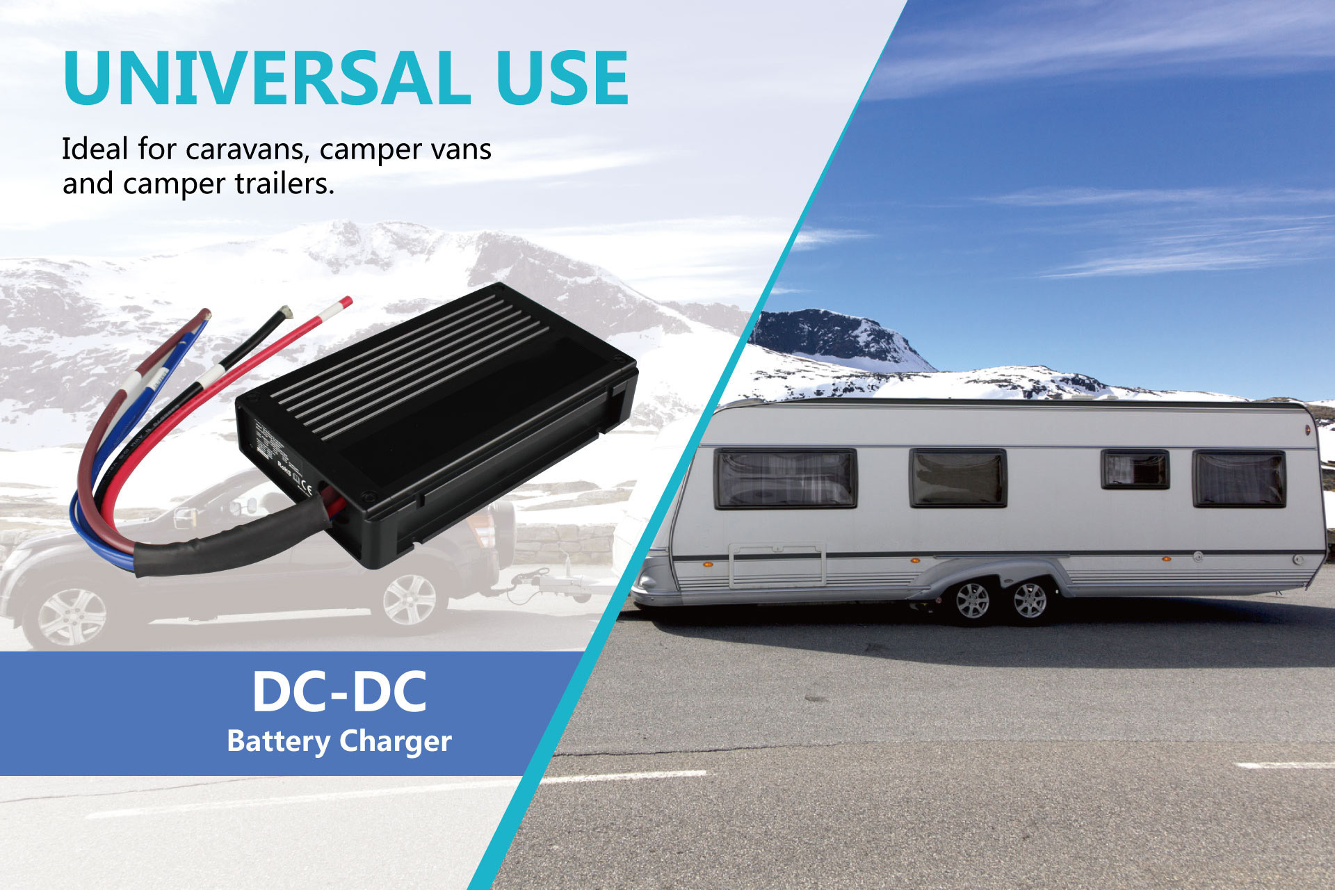 Lead Acid AGM GEL Smart Battery Charger DC Input And Solar Input RV Battery Charger