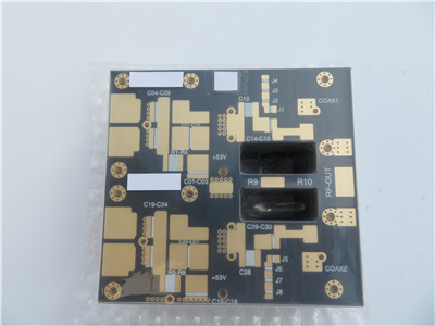 2oz Copper Double Layer High Frequency PCB Built on 1.6mm Thick PTFE With Immersion Gold for Power Dividers