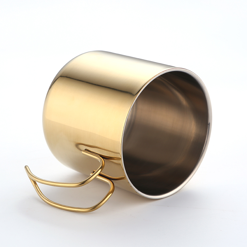 Beautful Gold Stainless Steel Travel Mug With Lid Customized Logo