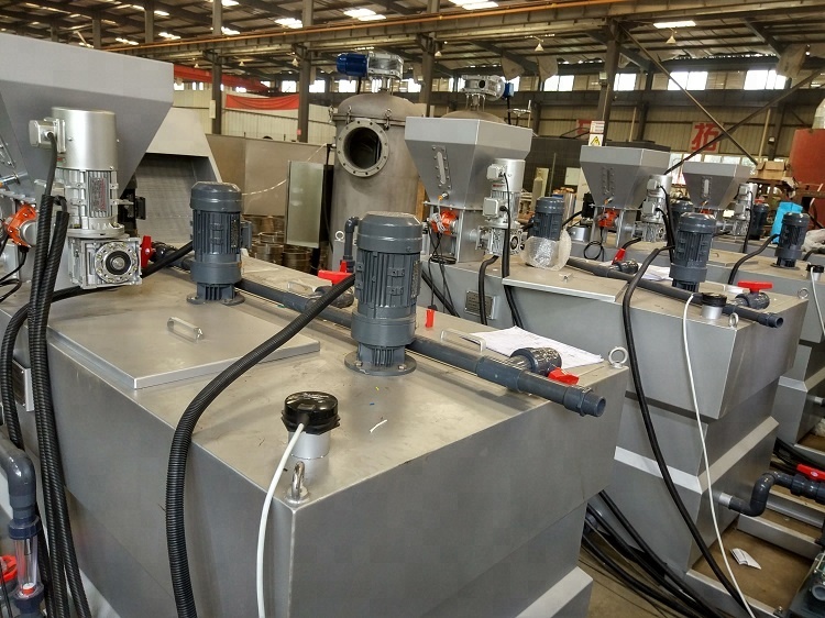 500L/Hour Water Treatment Sludge Dehydrator Screw Press with Auto Dosing System