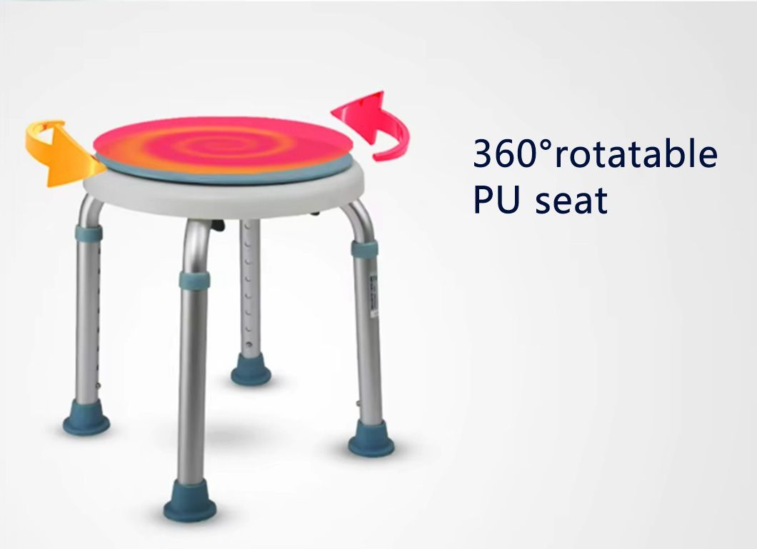The Surface of The Chair Can Rotate 360 Degrees Circular Plate Swivel Bath Chair with Adjustable Height