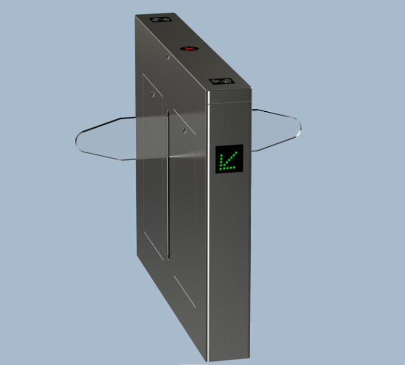 Double Leaf Electric Baffle Swing Barrier Turnstile With RFID Reader