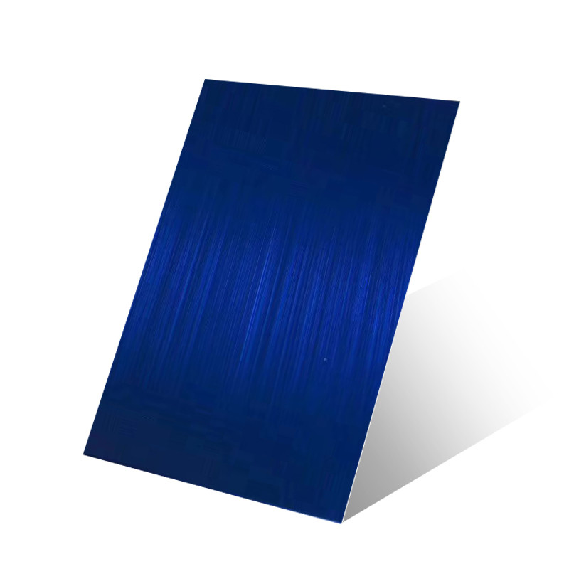 Spot Goods Blue Brushed Stainless Steel Sheet Cold Rolled 0.3mm Thickness