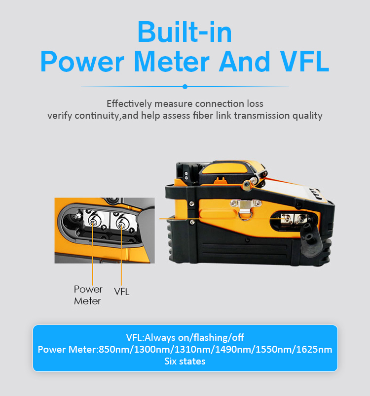 AI-9 6 Motos Multilanguage Fusion Splicer Fiber Optic Equipment Automatic Fusion Splicer Fiber Optic Fusion Splicer