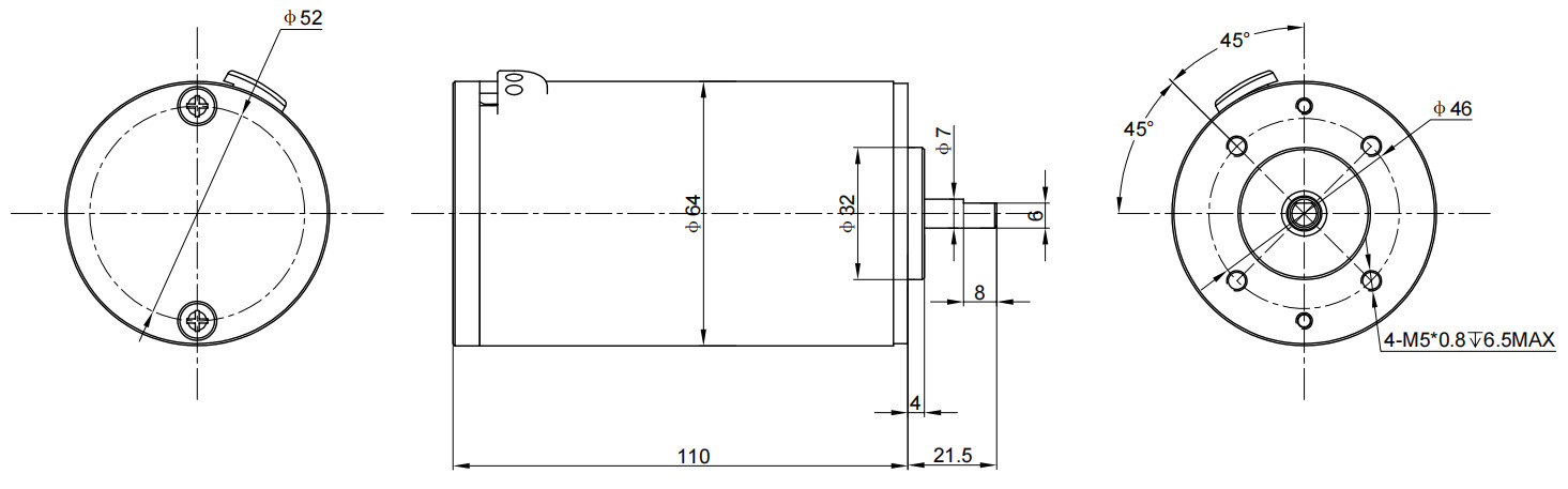 Robust Brushed DC Motor Dia 64mm Accept Custom Made