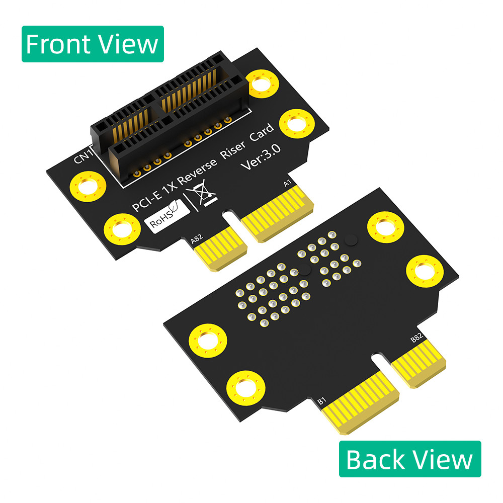 Reverse 90 Degree PCI-E 3.0 1X Slot To PCIe X1 Adapter Riser Card For 2U Server Case