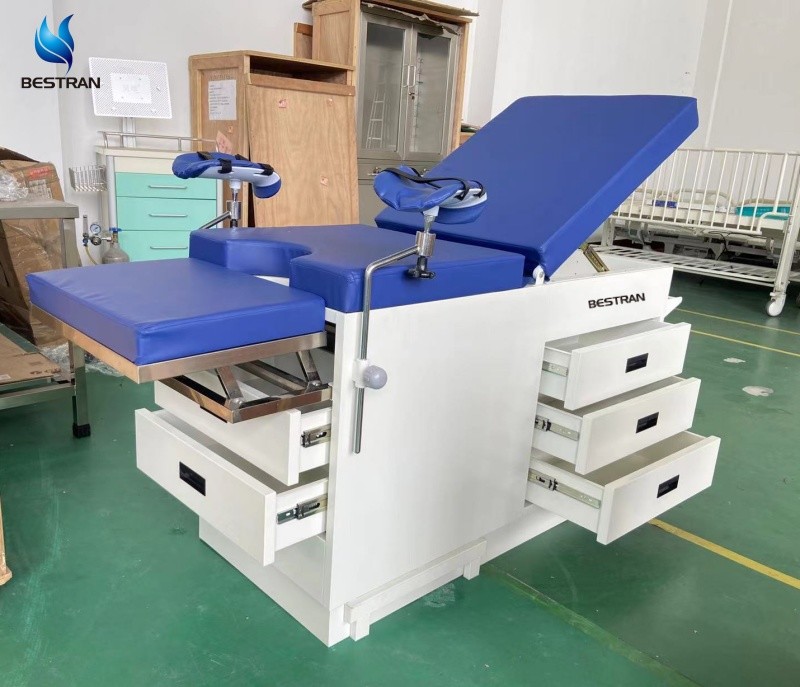 5 Drawers Gynecological Examination Table Backrest Adjustable Paper Roll Holder Medical Couch
