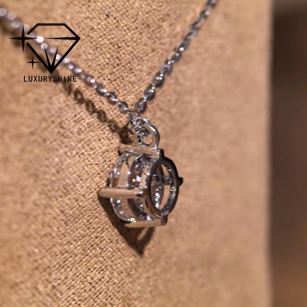 LuxuryShine Round Lab Grown Diamond Necklace VVS2/VS1 Clarity D-F Color 18K solid Gold custom Jewelry with IGI Certificate