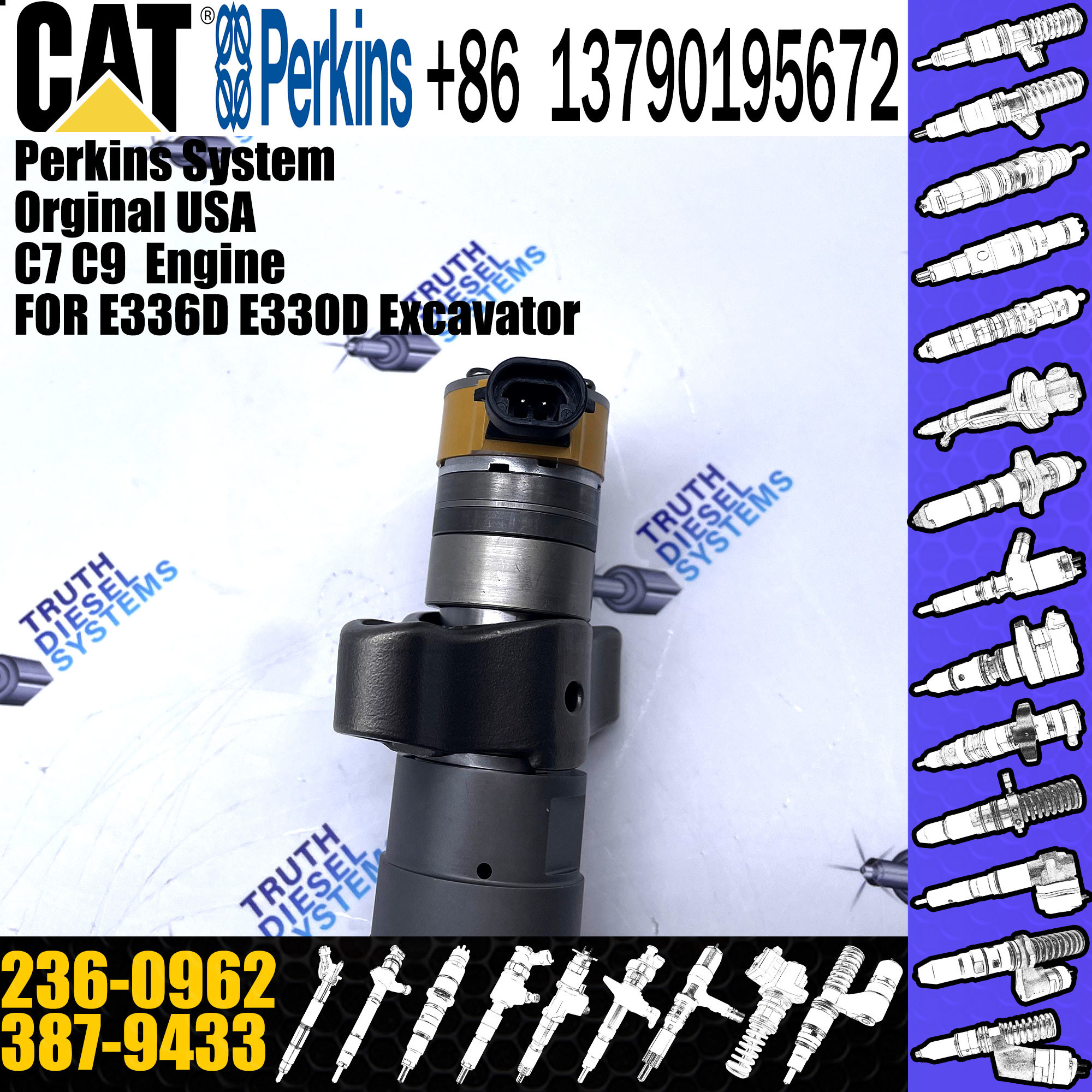 C9 Engine Fuel Injector Nozzles 10R7224 236-0962 557-7633 387-9433