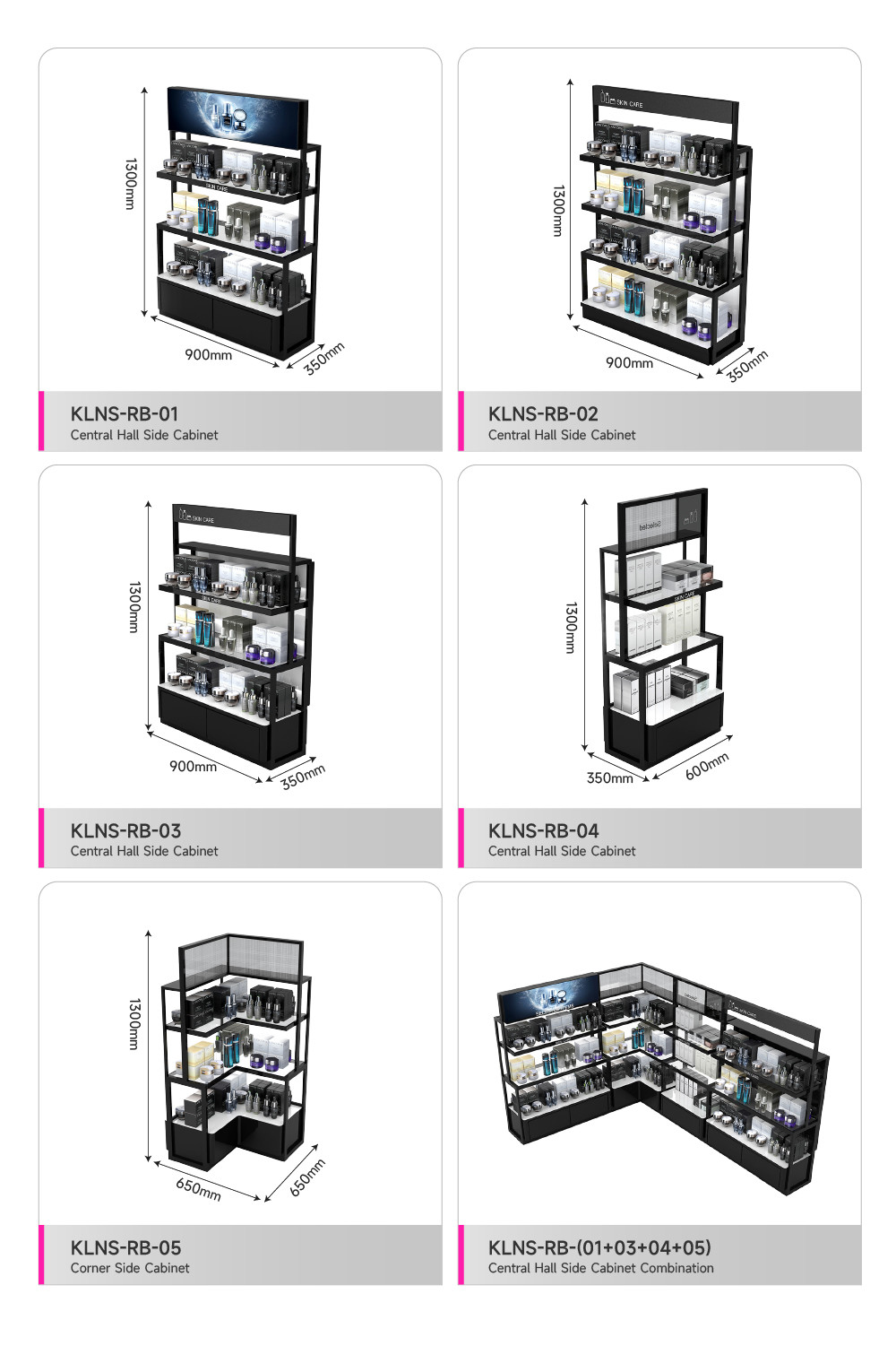 Cosmetic Display Furniture Integral Cashier Wall Cabinet For Makeup Shop Interior And Beauty Store Design